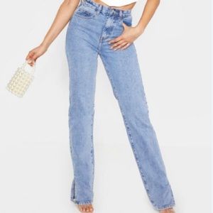 Tall Mid Wash Split Hem Jeans